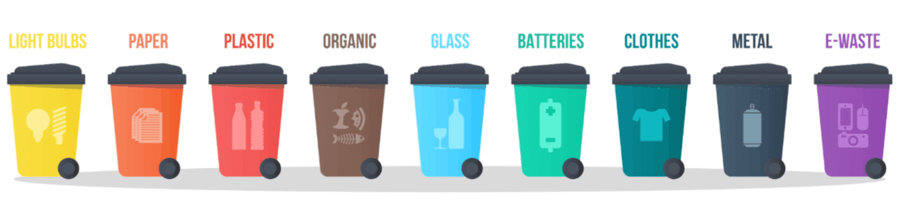 recycling bins